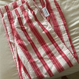 Old Navy Red and White Striped Casual Pants